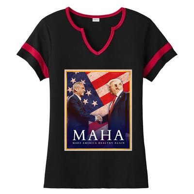 Maha Make America Healthy Again 2024 Ladies Halftime Notch Neck Tee