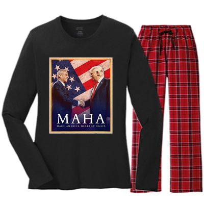 Maha Make America Healthy Again 2024 Women's Long Sleeve Flannel Pajama Set 