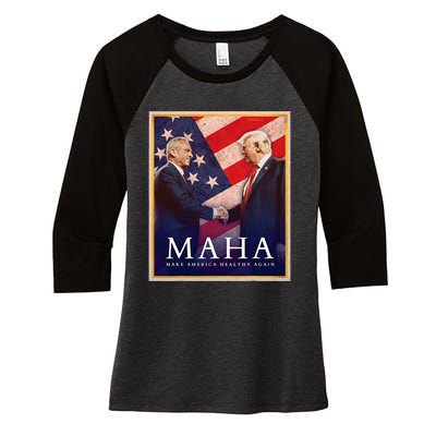 Maha Make America Healthy Again 2024 Women's Tri-Blend 3/4-Sleeve Raglan Shirt