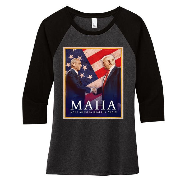 Maha Make America Healthy Again 2024 Women's Tri-Blend 3/4-Sleeve Raglan Shirt