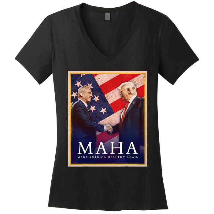 Maha Make America Healthy Again 2024 Women's V-Neck T-Shirt