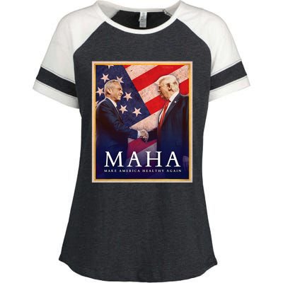 Maha Make America Healthy Again 2024 Enza Ladies Jersey Colorblock Tee