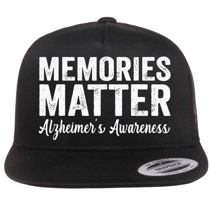 Memories Matter Alzheimers Awareness Endalz Mom Grandma Dad Flat Bill Trucker Hat