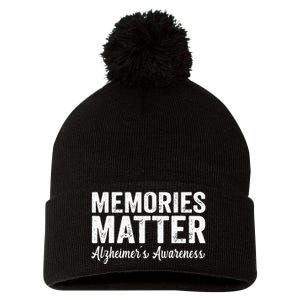 Memories Matter Alzheimers Awareness Endalz Mom Grandma Dad Pom Pom 12in Knit Beanie