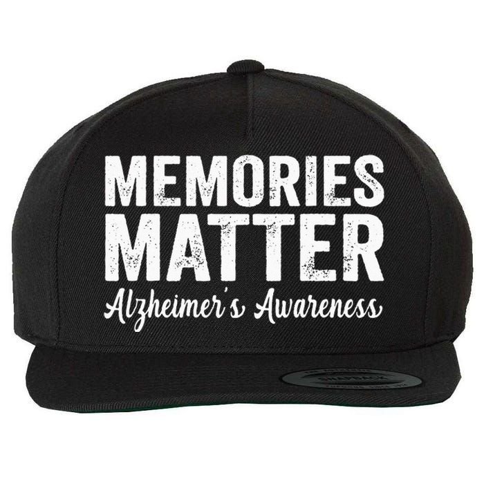 Memories Matter Alzheimers Awareness Endalz Mom Grandma Dad Wool Snapback Cap