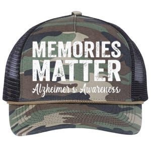 Memories Matter Alzheimers Awareness Endalz Mom Grandma Dad Retro Rope Trucker Hat Cap