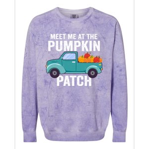 Meet Me At The Pumpkin Patch Pickup Truck Cool Gift Colorblast Crewneck Sweatshirt