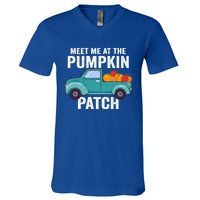 Meet Me At The Pumpkin Patch Pickup Truck Cool Gift V-Neck T-Shirt