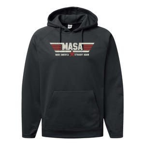 MASA Make America Straight Again Political Funny Sarcastic Performance Fleece Hoodie