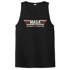 MASA Make America Straight Again Political Funny Sarcastic PosiCharge Competitor Tank