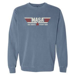 MASA Make America Straight Again Political Funny Sarcastic Garment-Dyed Sweatshirt