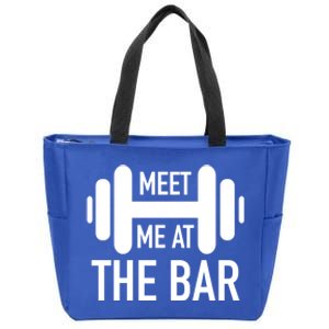 Meet Me At The Bar Fitness Gym Workout Funny Pun Gift Great Gift Zip Tote Bag