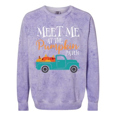 Meet Me At The Pumpkin Patch Love Fall Autumn Holiday Season Cool Gift Colorblast Crewneck Sweatshirt