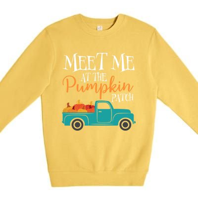 Meet Me At The Pumpkin Patch Love Fall Autumn Holiday Season Cool Gift Premium Crewneck Sweatshirt