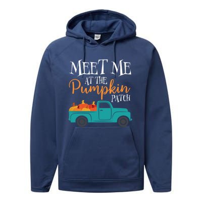 Meet Me At The Pumpkin Patch Love Fall Autumn Holiday Season Cool Gift Performance Fleece Hoodie