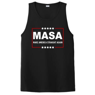 MASA Make America Straight Again Political Funny Sarcastic PosiCharge Competitor Tank