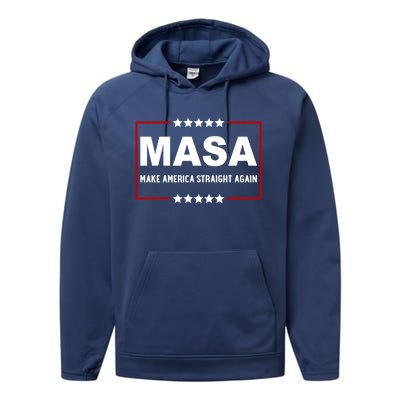 MASA Make America Straight Again Political Funny Sarcastic Performance Fleece Hoodie