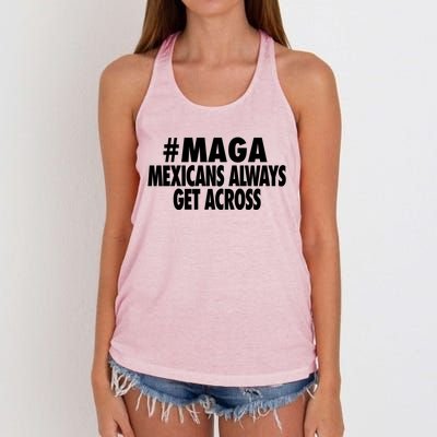 Maga Mexicans Always Get Across Women's Knotted Racerback Tank