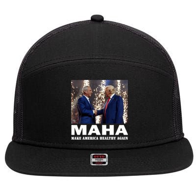 Maha Make America Healthy Again Trump 2024 7 Panel Mesh Trucker Snapback Hat