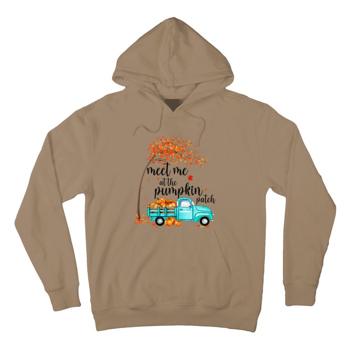 Meet Me At The Pumpkin Patch Halloween Vintage Truck Fall Hoodie