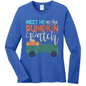 Meet Me At The Pumpkin Patch Pickup Thanksgiving Xmas Outfit Great Gift Ladies Long Sleeve Shirt