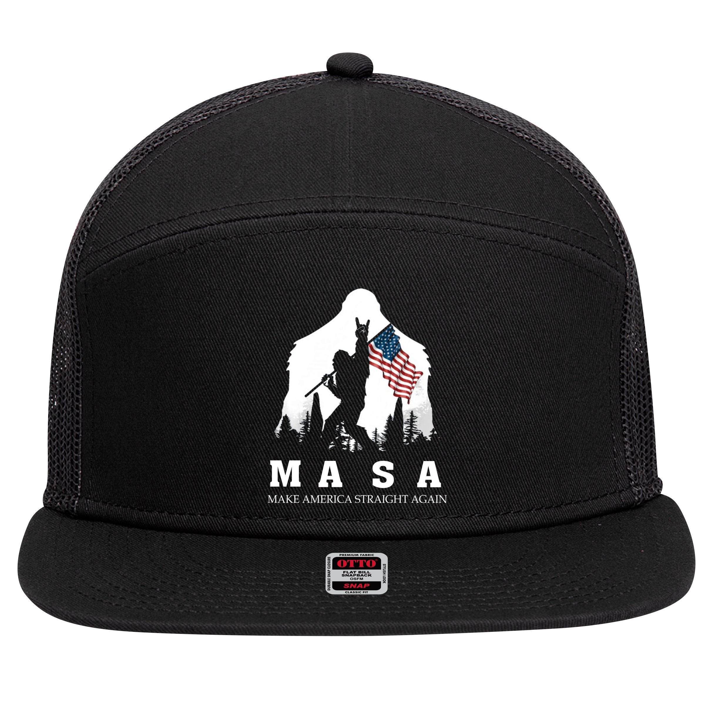 MASA Make America Straight Again 7 Panel Mesh Trucker Snapback Hat