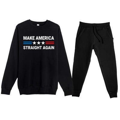 MASA Make America Straight Again Political Funny Sarcastic Premium Crewneck Sweatsuit Set