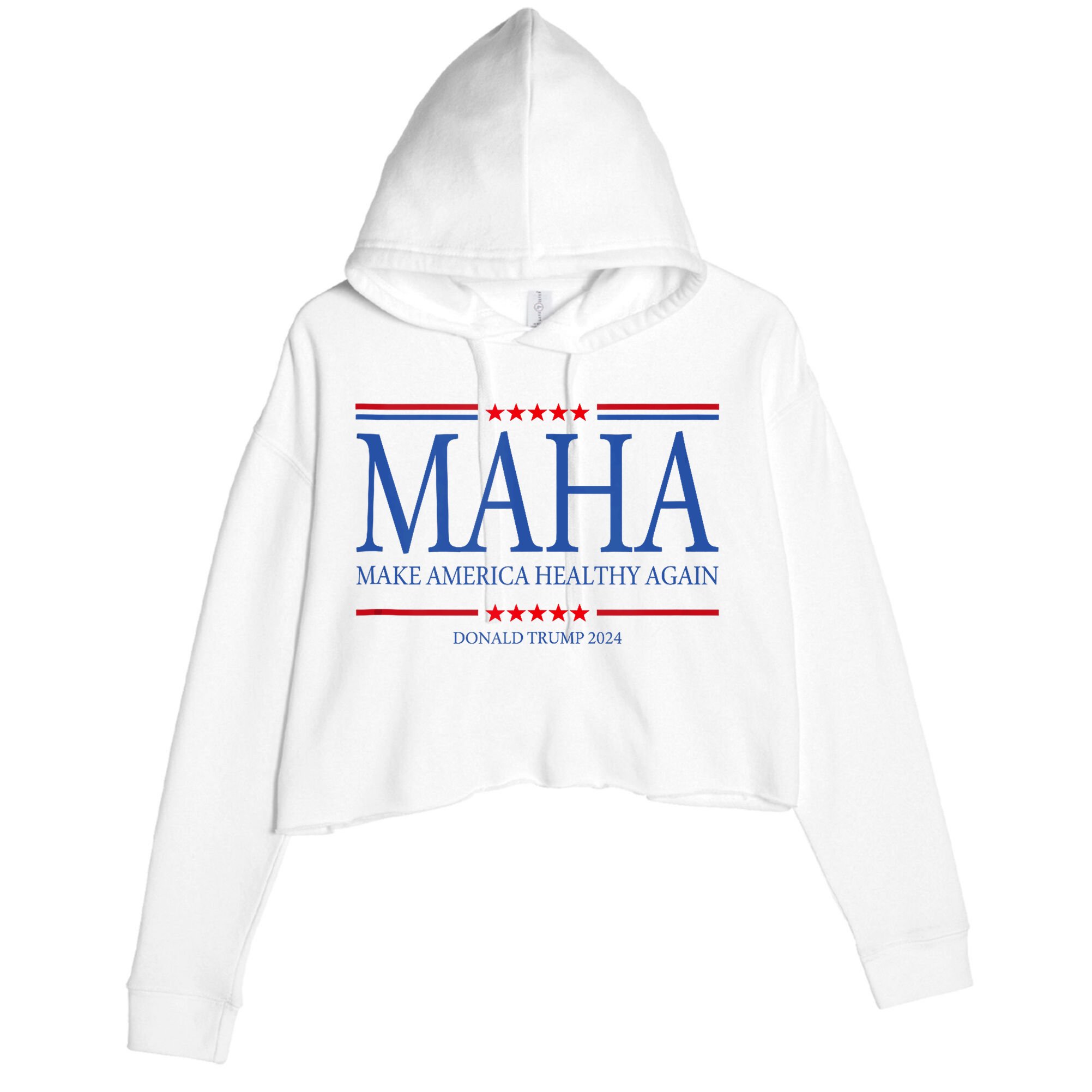 Maha Make America Healthy Again Crop Fleece Hoodie