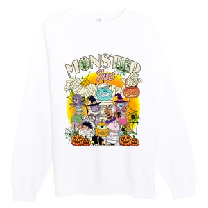 Monster Mike And Sully Boo Halloween Party 2024 Halloween Monsters Premium Crewneck Sweatshirt