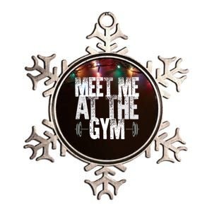 Meet Me At The Gym Funny Fitness Design Cool Gift Metallic Star Ornament