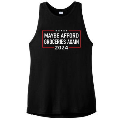 Maga Maybe Afford Groceries Again Donald Trump 2024 Funny Ladies PosiCharge Tri-Blend Wicking Tank