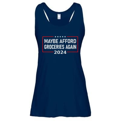 Maga Maybe Afford Groceries Again Donald Trump 2024 Funny Ladies Essential Flowy Tank