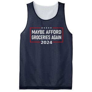 Maga Maybe Afford Groceries Again Donald Trump 2024 Funny Mesh Reversible Basketball Jersey Tank