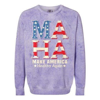 Maha Make America Healthy Again Trump Vance Kennedy 2024 Premium Colorblast Crewneck Sweatshirt