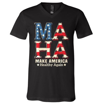 Maha Make America Healthy Again Trump Vance Kennedy 2024 Premium V-Neck T-Shirt