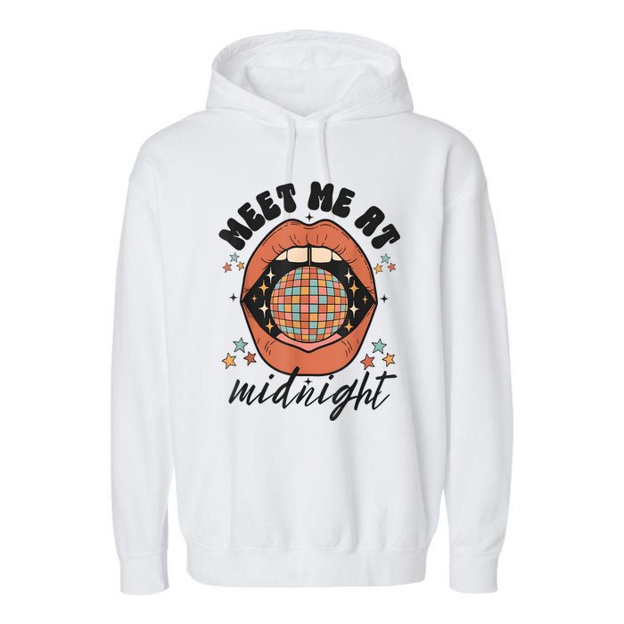 Meet Me At Midnight Funny Santa Christmas Xmas Garment-Dyed Fleece Hoodie