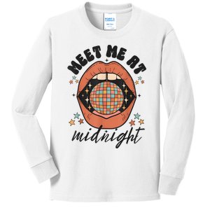 Meet Me At Midnight Funny Santa Christmas Xmas Kids Long Sleeve Shirt