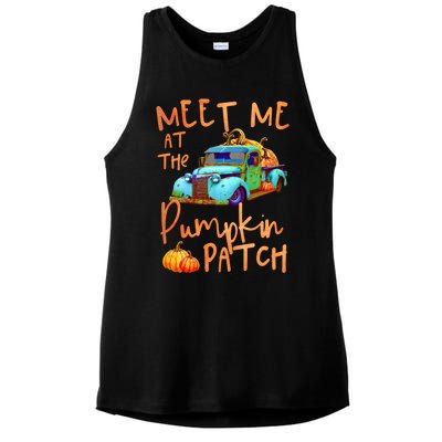 Meet Me At The Pumpkin Patch Pickup Truck Autumn Fall Gift Ladies PosiCharge Tri-Blend Wicking Tank