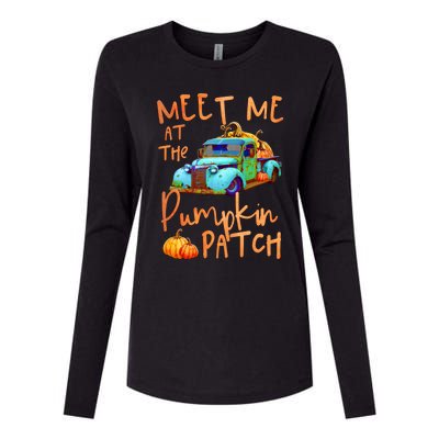 Meet Me At The Pumpkin Patch Pickup Truck Autumn Fall Gift Womens Cotton Relaxed Long Sleeve T-Shirt