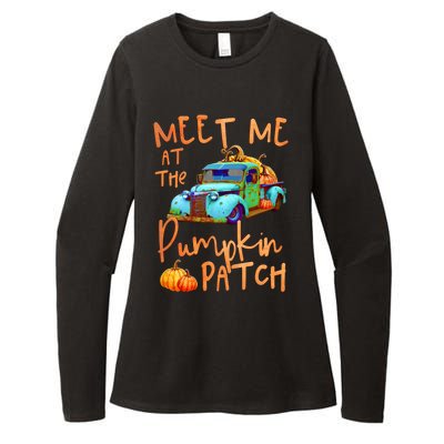 Meet Me At The Pumpkin Patch Pickup Truck Autumn Fall Gift Womens CVC Long Sleeve Shirt