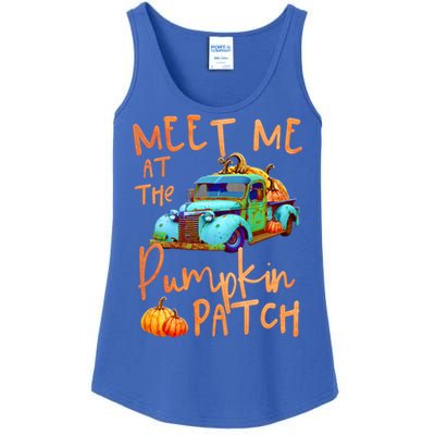 Meet Me At The Pumpkin Patch Pickup Truck Autumn Fall Gift Ladies Essential Tank