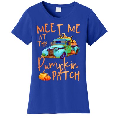 Meet Me At The Pumpkin Patch Pickup Truck Autumn Fall Gift Women's T-Shirt