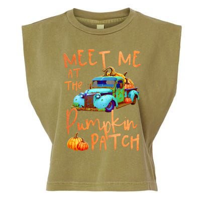 Meet Me At The Pumpkin Patch Pickup Truck Autumn Fall Gift Garment-Dyed Women's Muscle Tee