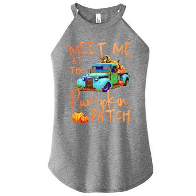 Meet Me At The Pumpkin Patch Pickup Truck Autumn Fall Gift Women’s Perfect Tri Rocker Tank