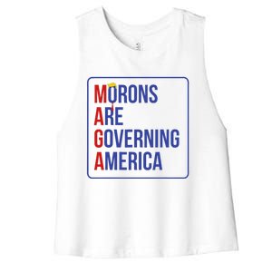 Maga Morons Are Governing America Women's Racerback Cropped Tank