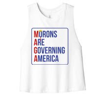 Maga Morons Are Governing America Women's Racerback Cropped Tank