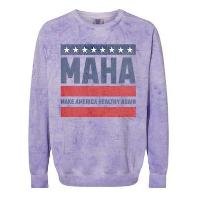 Maha Make America Healthy Again Colorblast Crewneck Sweatshirt