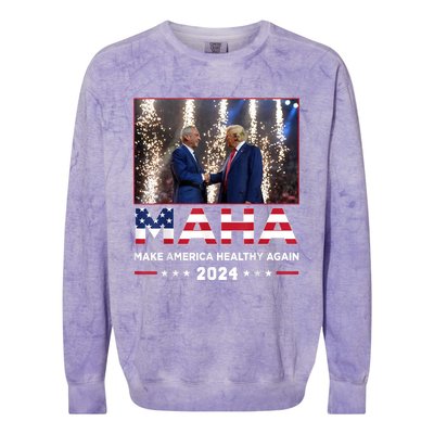 Maha Make America Healthy Again Trump Vance Kennedy 2024 Colorblast Crewneck Sweatshirt