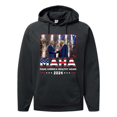 Maha Make America Healthy Again Trump Vance Kennedy 2024 Performance Fleece Hoodie