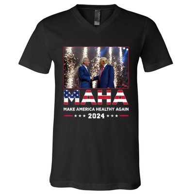 Maha Make America Healthy Again Trump Vance Kennedy 2024 V-Neck T-Shirt